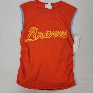 Industry Rags Women's Orange Tank Shirt BRAVES Vintage Sport Mix LARGE $68